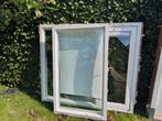 Te koop 2 hardhouten kozijnen + 2 wc raampjes., 75 tot 150 cm, Raamkozijn, Ophalen of Verzenden, 75 tot 150 cm