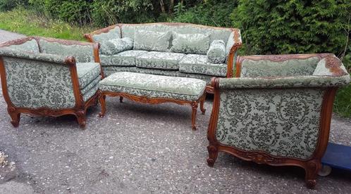 Exclusieve frans /italiaanse bank met fauteuils, Antiek en Kunst, Antiek | Meubels | Stoelen en Banken, Ophalen