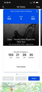 2 Zitplaats-tickets voor Dave, Tickets en Kaartjes, Twee personen, Februari