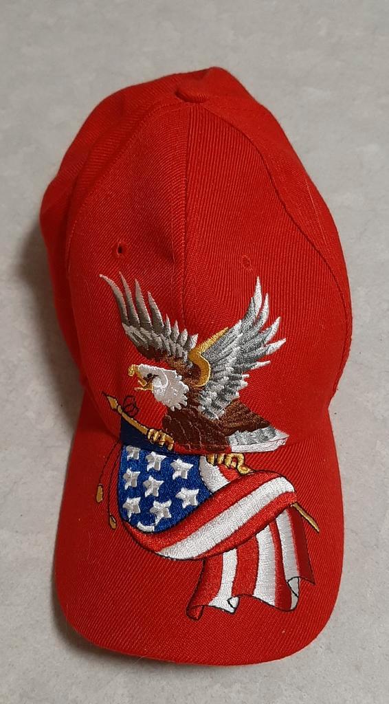 Baseball pet met Amerikaanse vlag en arend, Kleding | Heren, Hoeden en Petten, Zo goed als nieuw, Ophalen of Verzenden