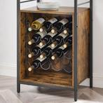 Wijnrek voor 16 Flessen-Bruin / Zwart-52 x 40 x 112 cm, Ophalen, 5 tot 15 flessen, Nieuw, Metaal
