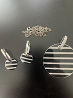 Armani Ketting & Oorbellen Set, Ophalen, Gebruikt, Zwart, Zilver