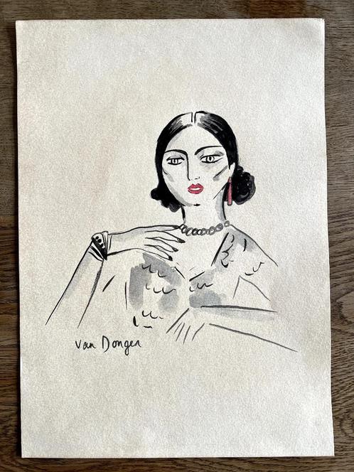 Kees van Dongen, origineel aquarel, Antiek en Kunst, Kunst | Schilderijen | Modern, Ophalen of Verzenden