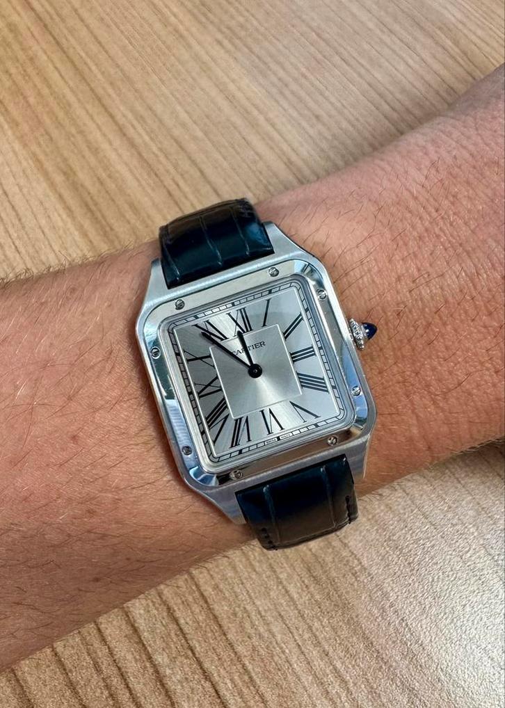 Cartier Santos Dumont WSSA0022, Sieraden, Tassen en Uiterlijk, Horloges | Heren, Gebruikt, Polshorloge, Overige merken, Staal