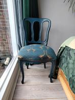 Blauwe stoel met vogels, Huis en Inrichting, Stoelen, Ophalen, Hout, Blauw, Zo goed als nieuw