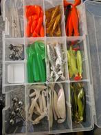 Tacklebox gevuld met shads en loodkoppen, Watersport en Boten, Hengelsport | Roofvissen, Nieuw, Ophalen of Verzenden