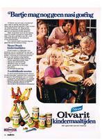 Retro reclame 1973 Olvarit jongetje eet geen nasi goreng, Verzamelen, Ophalen of Verzenden, Overige typen