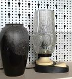 vintage tafellampje -tafellamp -zwart-wit bedlampje - retro, Huis en Inrichting, Gebruikt, Ophalen of Verzenden, Glas, Minder dan 50 cm