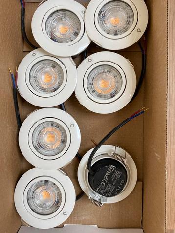 7 stuks LED inbouwspots GU10 fitting, werkend & compleet beschikbaar voor biedingen