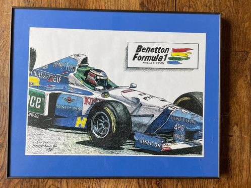 print Gerhard Berger Benetton F1 1996, Verzamelen, Automerken, Motoren en Formule 1, Nieuw, Formule 1, Ophalen of Verzenden