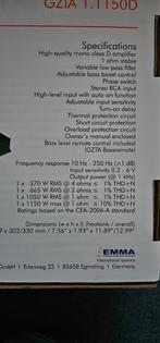 Ground Zero Subwoofer + Versterker - 2000W, Auto diversen, Autospeakers, Ophalen of Verzenden, Gebruikt