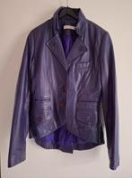 Echte leren getailleerde paarse blazer, maat 38, Maat 38/40 (M), Paars, Ophalen of Verzenden, Zo goed als nieuw
