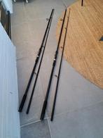 2 Vishengels met molens + rodpod, Watersport en Boten, Hengelsport | Karpervissen, Ophalen of Verzenden, Zo goed als nieuw, Complete set