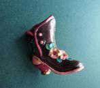 Vintage Mooi knooplaarsje email handbeschilderd, jaren '40, Overige materialen, 4 tot 7 cm, Ophalen of Verzenden, Zo goed als nieuw