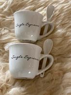 Rivièra Maison Espresso Kopjes met Lepel, Keramiek, Ophalen of Verzenden, Zo goed als nieuw, Overige stijlen