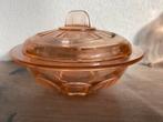 Vintage Roze Glazen Suikerpot Deksel persglas rosaline, Ophalen of Verzenden