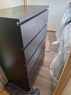 Ikea malm kast 6 laden donker bruin/ zwart, Ophalen, Gebruikt