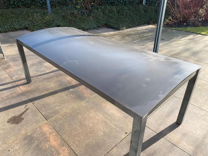 Gratis afhalen: tuintafel 220cm * 100cm., Tuin en Terras, Tuintafels, Gebruikt, Rechthoekig, Overige materialen, Ophalen