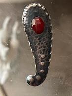 Zilveren Broche Amsterdamse School met Edelsteen, Sieraden, Tassen en Uiterlijk, Broches, 4 tot 7 cm, Gebruikt, Verzenden, Met edelsteen