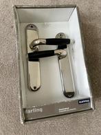 Gamma deurkruk set Darling ovaal blind schild nikkel glans, Ophalen of Verzenden, Nieuw, Chroom, Klink of Kruk