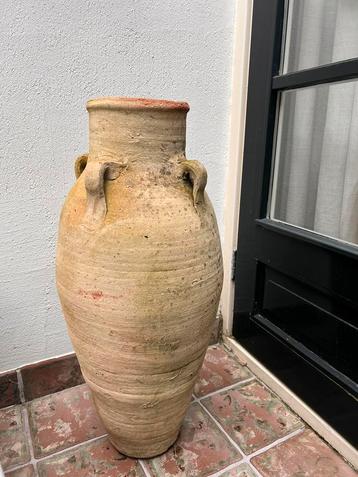 Prachtige antieke terracotta kruik vaas