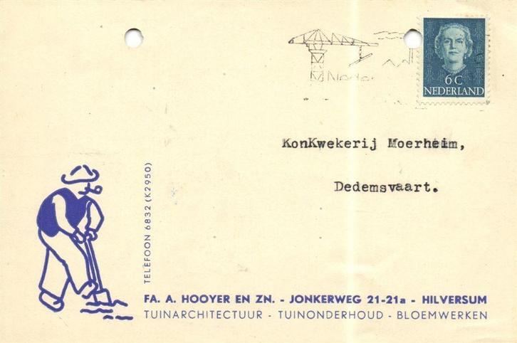 Fa. A. Hooyer en Zn. - Hilversum - 12.1949 - briefkaart, Postzegels en Munten, Brieven en Enveloppen | Nederland, Envelop, Ophalen of Verzenden