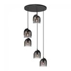 Nordlux hanglamp Boshi gerookt glas 40cm 5xE14, Retro Vintage, Nieuw, Ophalen of Verzenden, Glas
