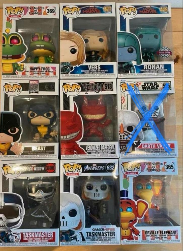 Funko pops 8 stuks, Verzamelen, Poppetjes en Figuurtjes, Nieuw, Ophalen of Verzenden