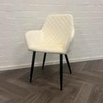 Fluwelen Eetkamerstoelen Wit, Wit, Metaal, Ophalen of Verzenden, Zo goed als nieuw