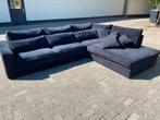 !!ACTIE!! Zwarte ribcord hoekbank, gratis levering