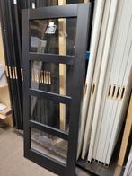 83x201,5cm Binnendeur stomp zwart ral9005 incl blank glas, Ophalen, 80 tot 100 cm, ., Binnendeur