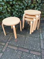 4x Vintage lage IKEA Frosta krukjes / kinderkrukjes, Huis en Inrichting, Krukjes, Ophalen of Verzenden, Zo goed als nieuw, Hout