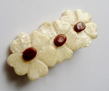 Lea Stein Parijs prachtige vintage bloem Broche gelamineerd beschikbaar voor biedingen