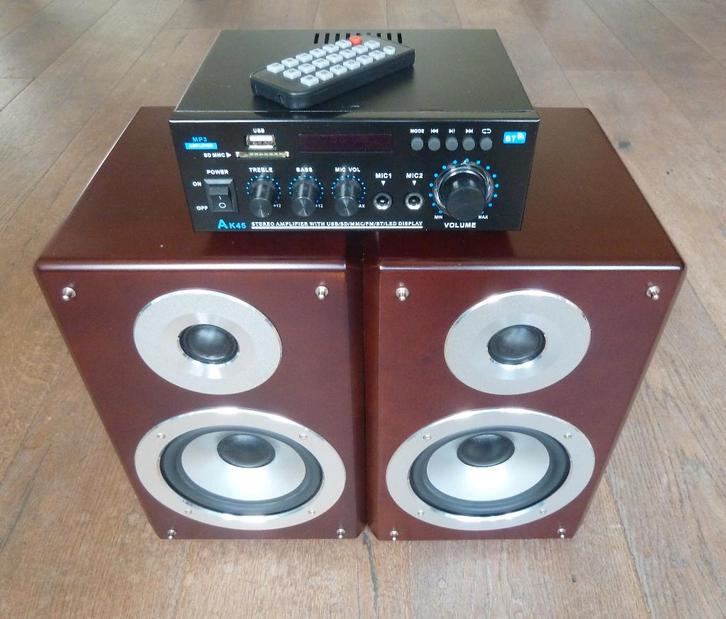 BlueTooth/USB/SD-Card Receiver + PHILIPS Luidsprekerset, Audio, Tv en Foto, Stereo-sets, Zo goed als nieuw, Tuner of Radio, Speakers