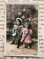 31-12-1909 Bonne Année - kindjes met rrommel en geweer (NN), Verzamelen, Ophalen of Verzenden, Voor 1920, Gelopen, Feest(dag)
