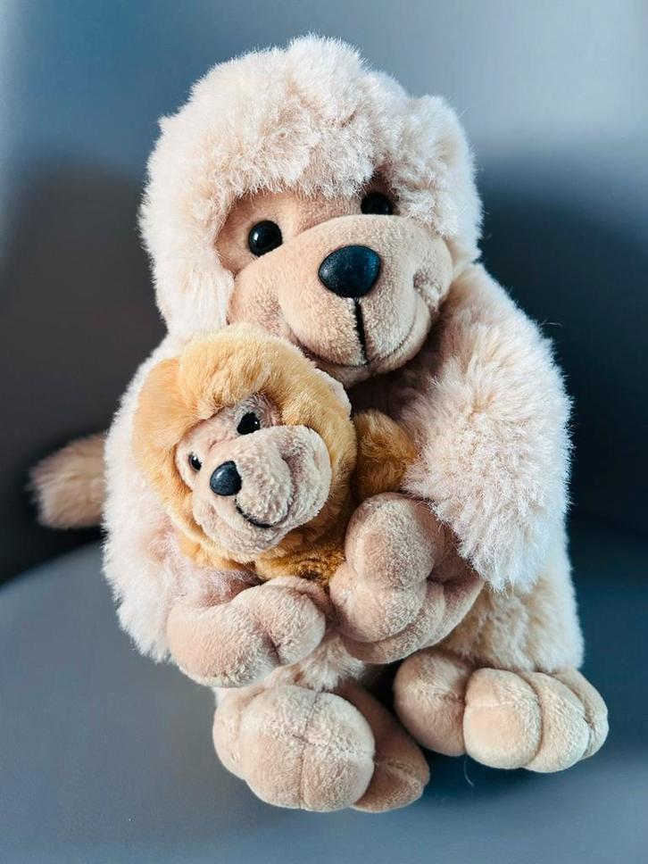 Mama Aap met Aapje 40 cm, Kinderen en Baby's, Speelgoed | Knuffels en Pluche, Zo goed als nieuw, Ophalen of Verzenden