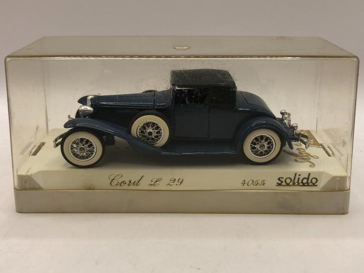 Solido 4055 Cord L29 blauw -GOED- M15, Hobby en Vrije tijd, Modelauto's | 1:43, Gebruikt, Auto, Solido, Ophalen of Verzenden