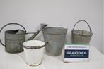 Mix van 2 Zinken Emmers/1 Zinken Gieter/1 Emaillen Emmer, Ophalen of Verzenden