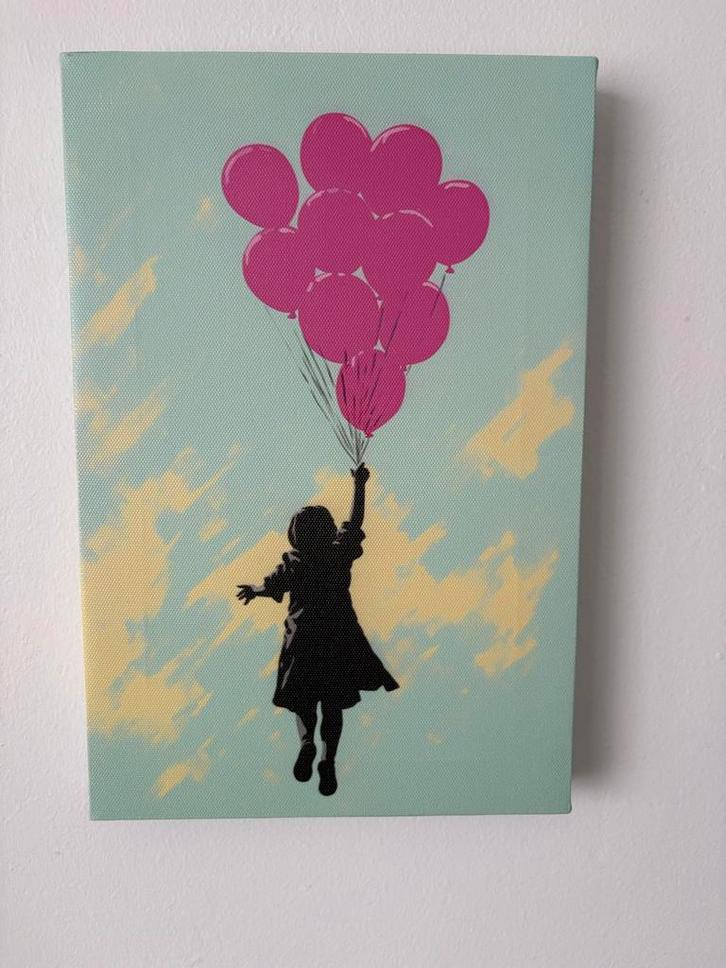 Canvas Schilderij - Meisje met Ballonnen, Antiek en Kunst, Kunst | Schilderijen | Klassiek, Ophalen of Verzenden