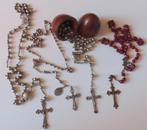 Uit inboedel: 4 rozenkransen met 1 houten opberg ei, incl v, Verzenden, Zo goed als nieuw, Christendom | Katholiek