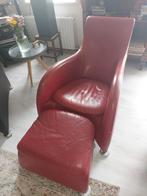 Rode LOGE Fauteuil van Gerard van den Berg met Hocker, Huis en Inrichting, Fauteuils, Gebruikt, Design, Ophalen of Verzenden, 75 tot 100 cm