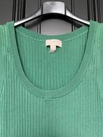 H&M geribde groene knielange jurk, H&M, Ophalen of Verzenden, Zo goed als nieuw, Knielengte