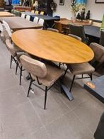 Nieuwe eettafel ovaal 200x110cm eiken fineer spinpoot €375, Ophalen, ., Nieuw, .