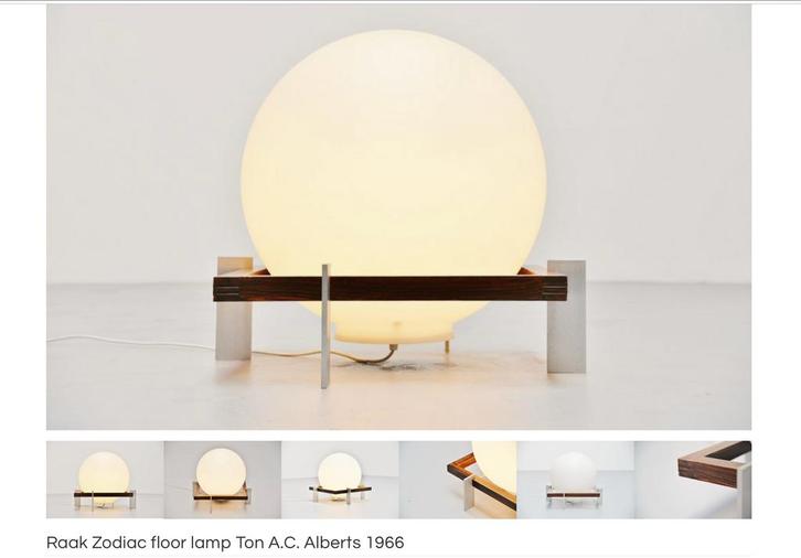 Raak Zodiac vloerlamp - Ton AC Alberts - 1966, Huis en Inrichting, Lampen | Vloerlampen, Zo goed als nieuw, Minder dan 100 cm