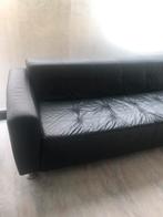 Leren 3-zits bank zwart., Ophalen, 250 tot 300 cm, Gebruikt, Driepersoons