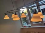 Aluminium lamp voor boven de eetkamertafel mt 6 lampenkapjes, Zo goed als nieuw, Ophalen