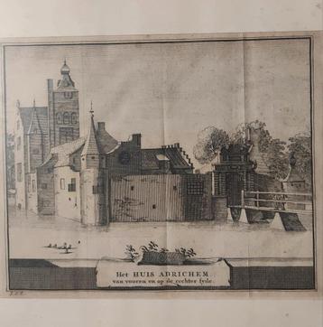 Het huis Adrichem van vooren en op de rechter side gravure beschikbaar voor biedingen