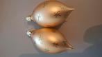 2 mooie vintage kerstballen   champagne kleur, Diversen, Kerst, Ophalen of Verzenden, Zo goed als nieuw