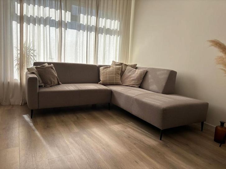 Key West boekbank taupe, Huis en Inrichting, Banken | Bankstellen, Gebruikt, Hoekbank, Vierpersoons of meer, 200 tot 250 cm, Stof