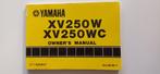 Instructieboekje Yamaha XV 250 W en WC 1988, Ophalen of Verzenden, Yamaha